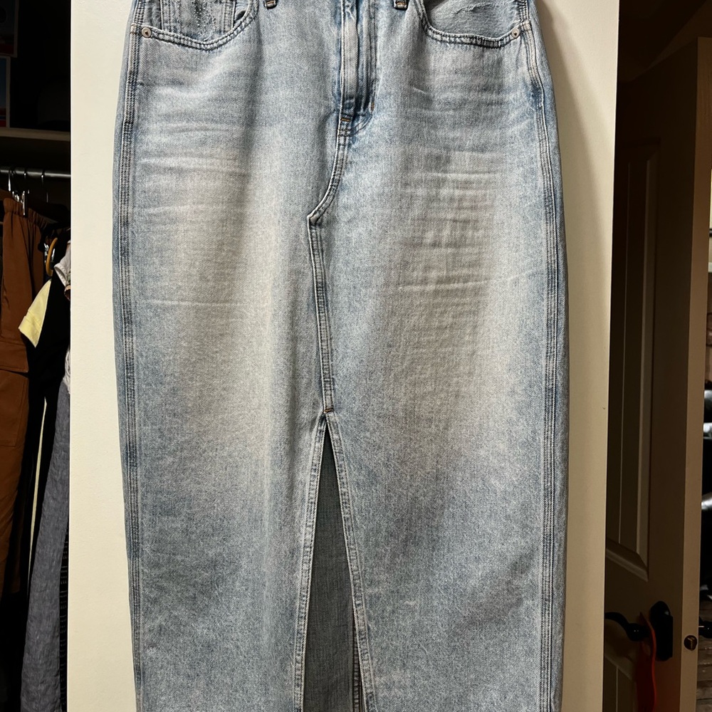 Madewell Light Blue Denim Maxi Skirt, size 29